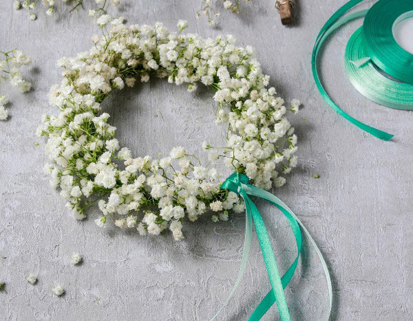 Boho-Brautkranz aus großblütigem Schleierkraut