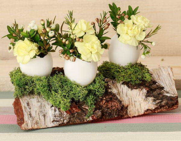 Gartenblumen und Eierschalen: Frühlingsdeko zu Ostern
