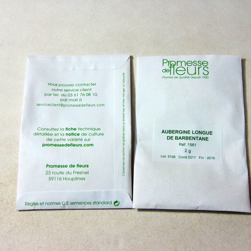 Example of Aubergine Violette longue de Barbentane die Tüte mit 400 Samen ungefähr (2g) as you get