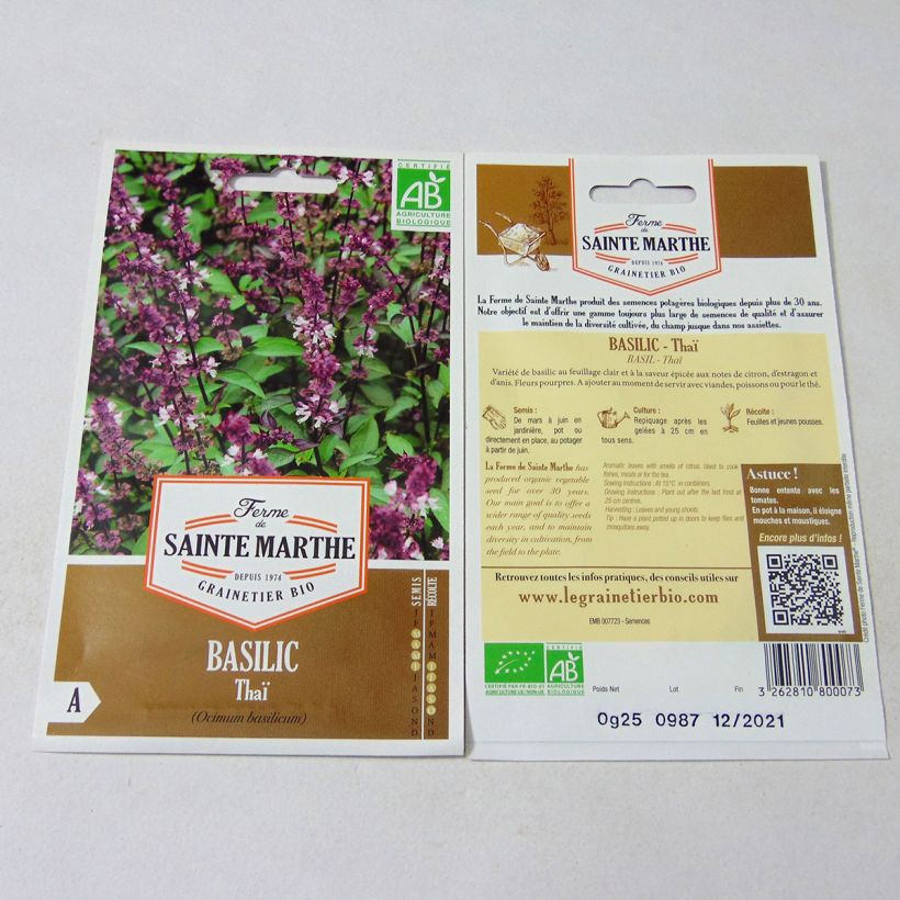 Example of Basilikum Thaï - Ocimum basilicum die Tüte mit 150 Samen ungefähr (0.25g) as you get