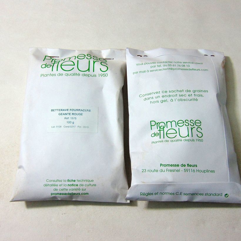 Beispiel eines Exemplars von Rote Bete Große Rote Futterrüben die Tüte mit 4000 Samen ungefähr (100g) wie geliefert