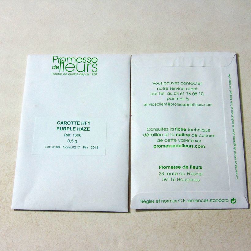 Example of Möhre Purple Haze F1 die Tüte mit 400 ? 500 Samen ungefähr (0,5g) as you get