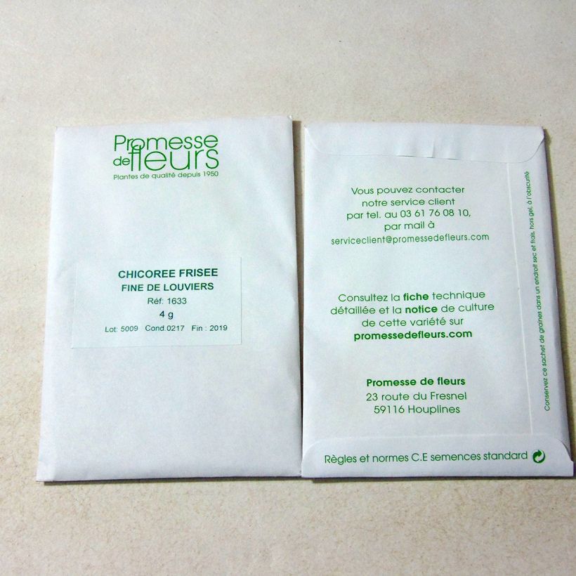 Example of Endivie Fine de Louviers die Tüte mit 2500 Samen ungefähr (4g) as you get