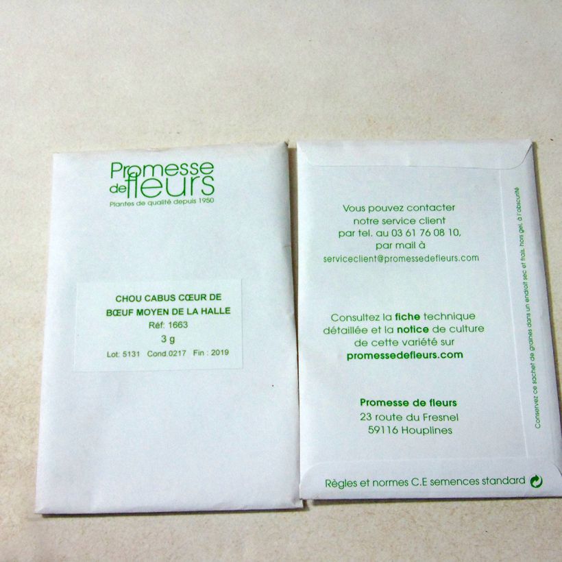 Example of Kopfkohl Cœur de Bœuf Moyen de la Halle die Tüte mit 600 Samen ungefähr (3g) as you get
