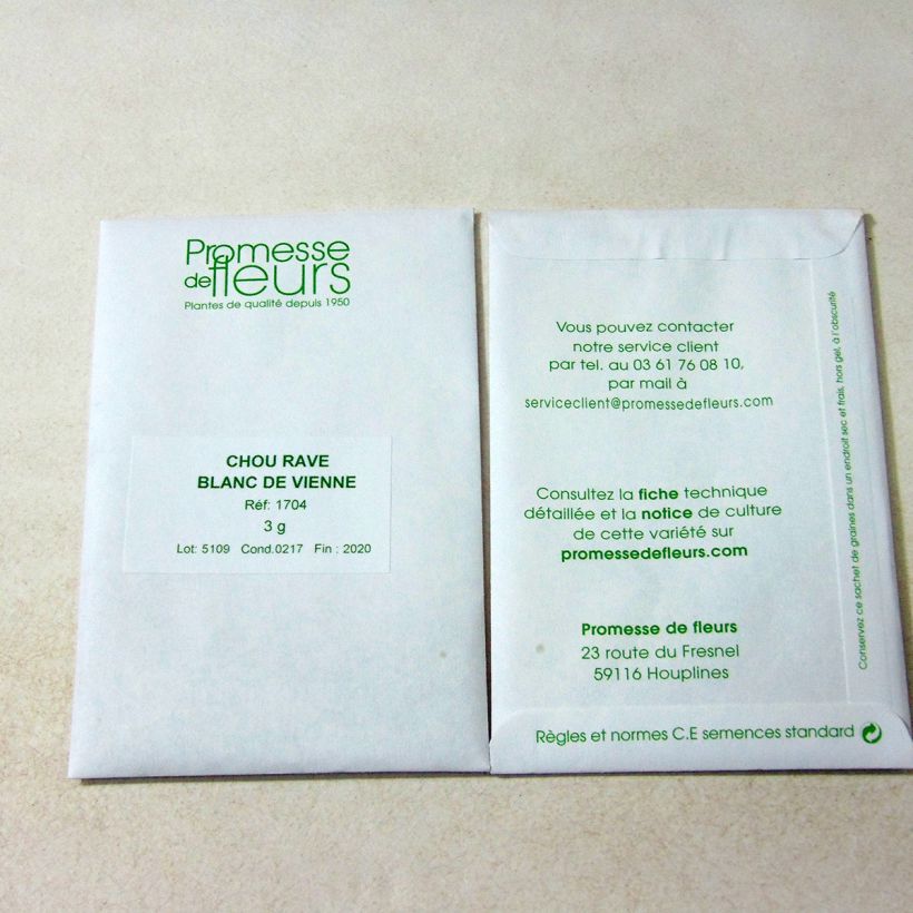 Example of Kohlrabi Blanc de Vienne die Tüte mit 700 Samen ungefähr (3g) as you get