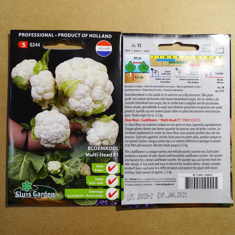 Example of Blumenkohl Multi-head F1 die Tüte mit 15 Samen ungefähr as you get