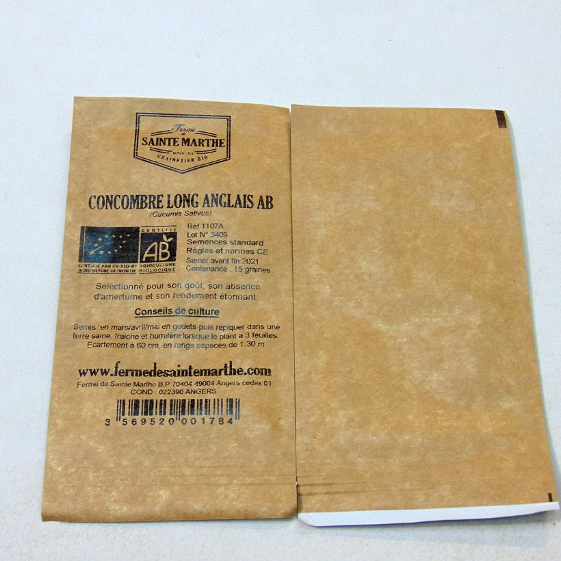 Example of Salat-Gurke Long anglais Bio - Ferme de Sainte Marthe die Tüte mit 15 Samen ungefähr as you get
