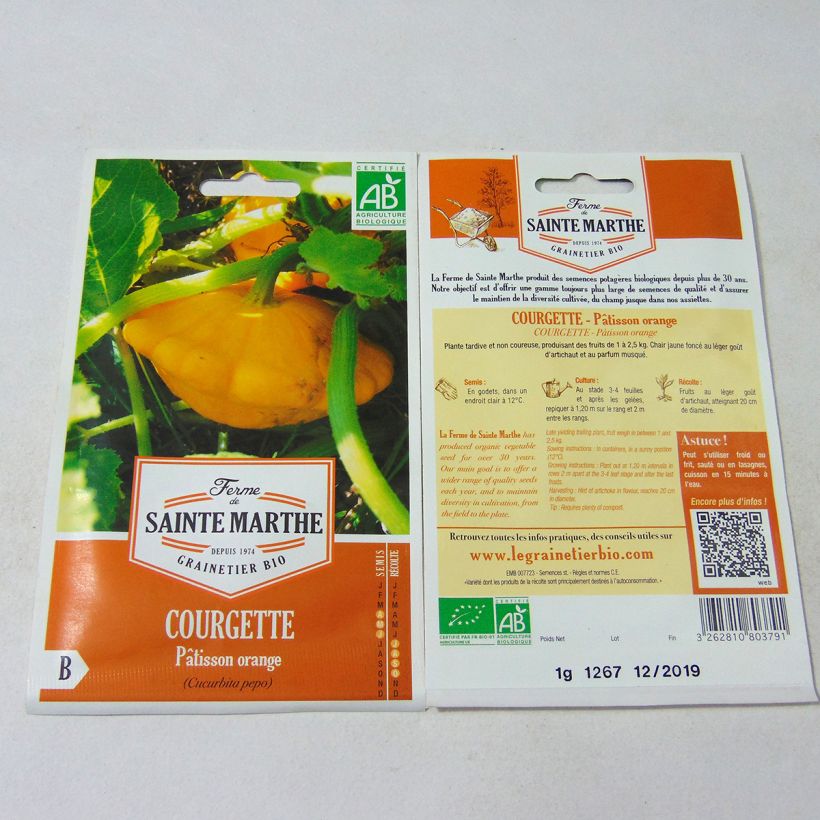 Example of Üfo-Kürbis Pâtisson Orange Bio - Ferme de Sainte Marthe die Tüte mit 10 Samen ungefähr (1g) as you get
