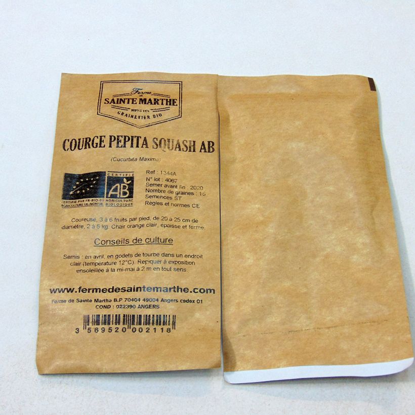 Example of Kürbis Pepita Squash Bio - Ferme de Sainte Marthe die Tüte mit 20 Samen ungefähr (6g) as you get