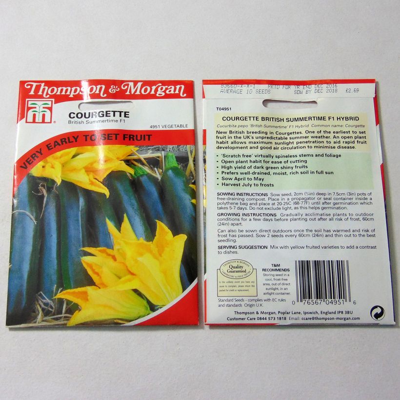 Beispiel eines Exemplars von Garten-Kürbis British Summertime F1 die Tüte mit 10 Samen ungefähr wie geliefert