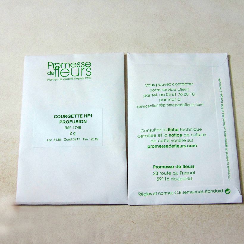 Beispiel eines Exemplars von Garten-Kürbis Profusion die Tüte mit 15 Samen ungefähr (2g) wie geliefert