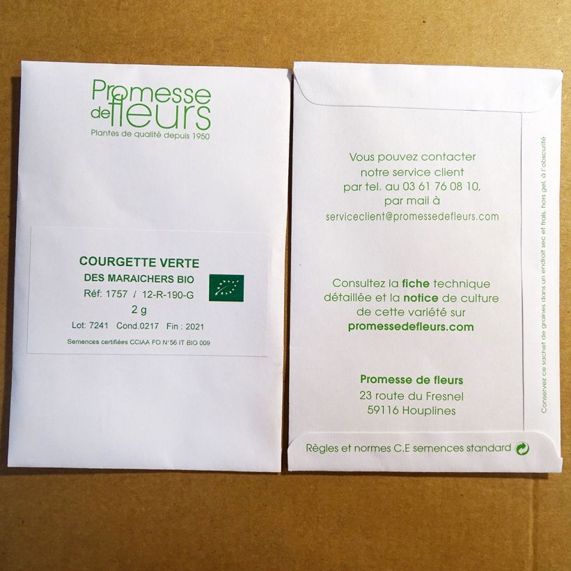 Beispiel eines Exemplars von Buschkürbis Verte non coureuse Bio die Tüte mit 15 Samen ungefähr (2g) wie geliefert