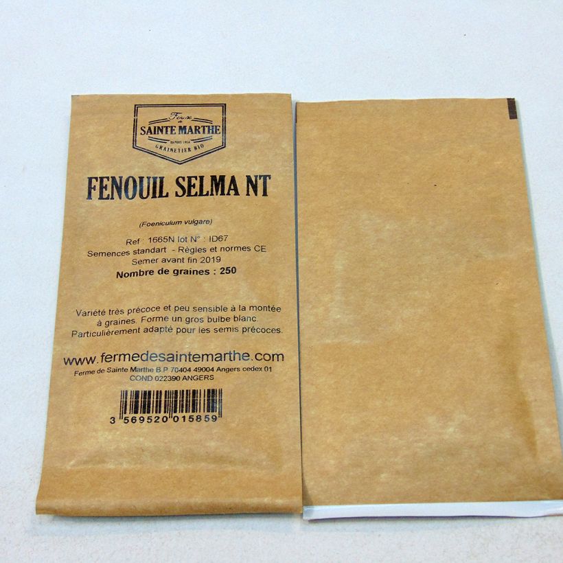 Beispiel eines Exemplars von Fenchel Selma die Tüte mit 250 Samen ungefähr (1g) wie geliefert