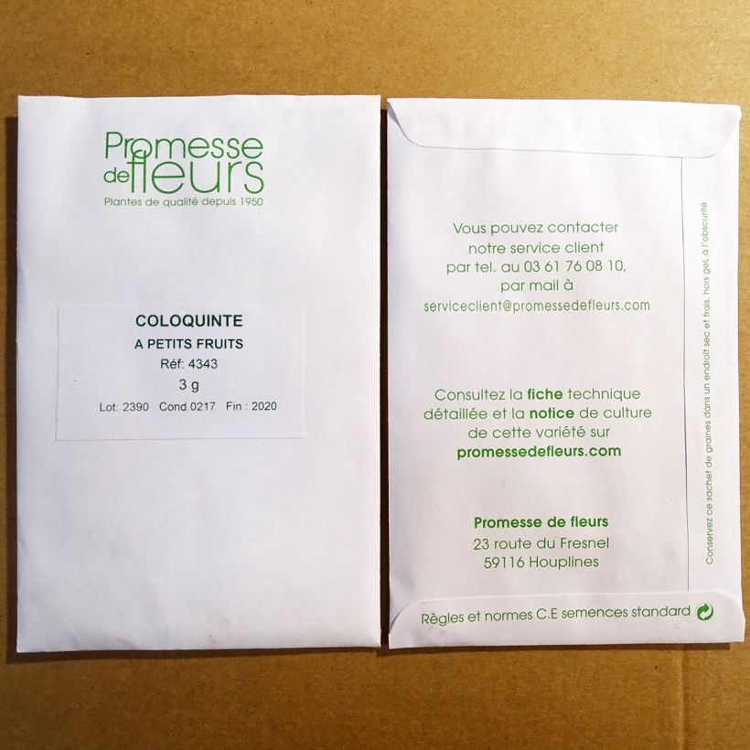 Beispiel eines Exemplars von Zierkürbis kleinfrüchtige Mischung die Tüte mit 50 Samen ungefähr (3g) wie geliefert