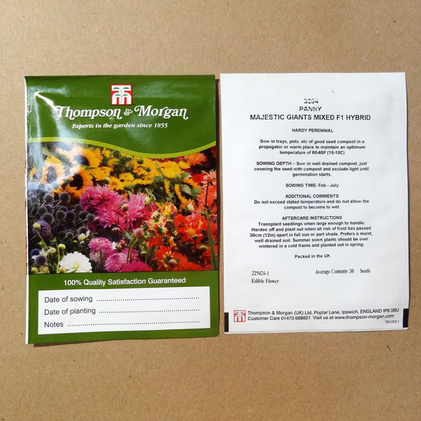 Example of Stiefmütterchen Majestic Giant Mixed (Samen) die Tüte mit 30 Samen ungefähr as you get