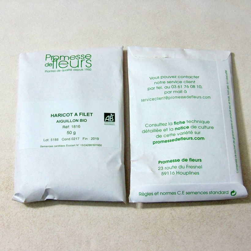 Example of Zwergbohne Aiguillon Bio die Tüte mit 200 Samen ungefähr (75g) as you get