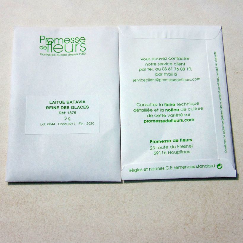 Example of Bataviasalat Reine des Glaces die Tüte mit 2500 Samen ungefähr (3g) as you get