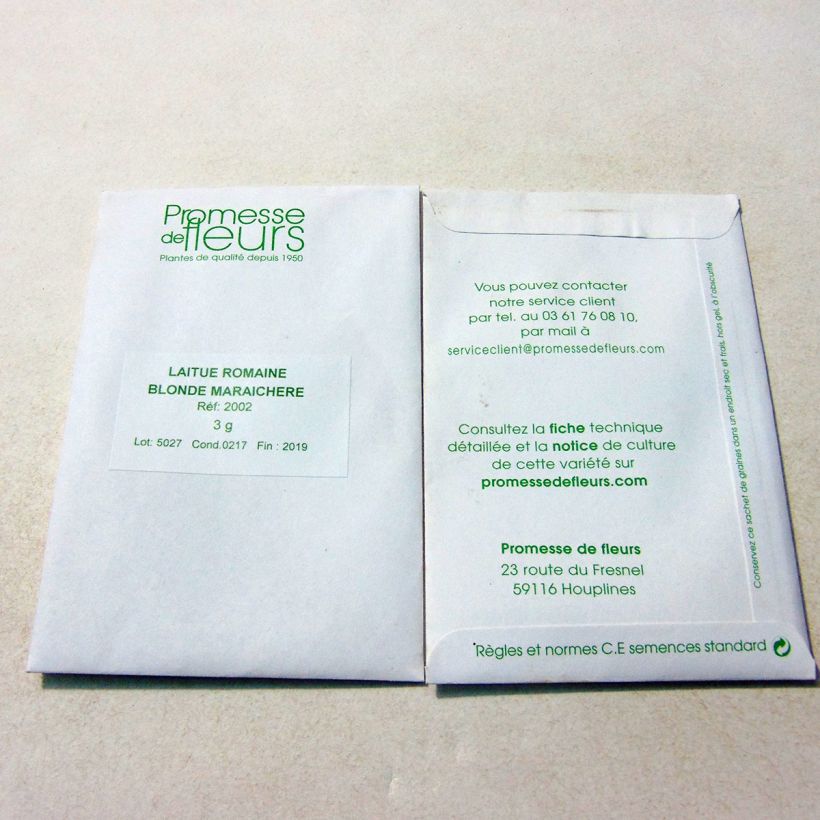 Example of Römersalat Romaine Blonde maraîchère die Tüte mit 2500 Samen ungefähr (3g) as you get