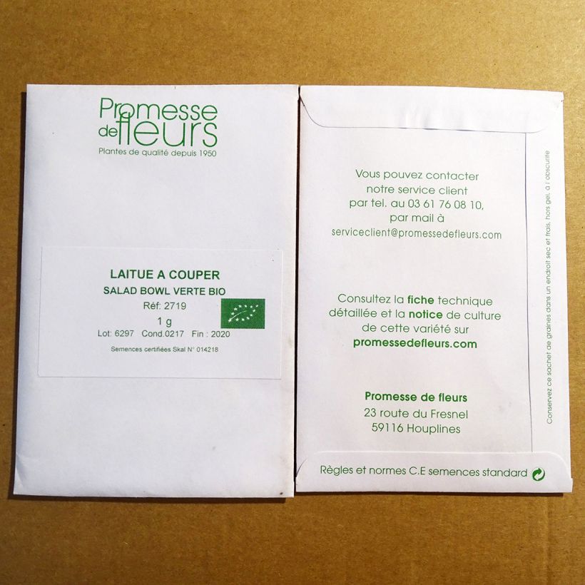 Example of Schnittsalat Salad Bowl Verte Bio die Tüte mit 850 Samen ungefähr (1g) as you get