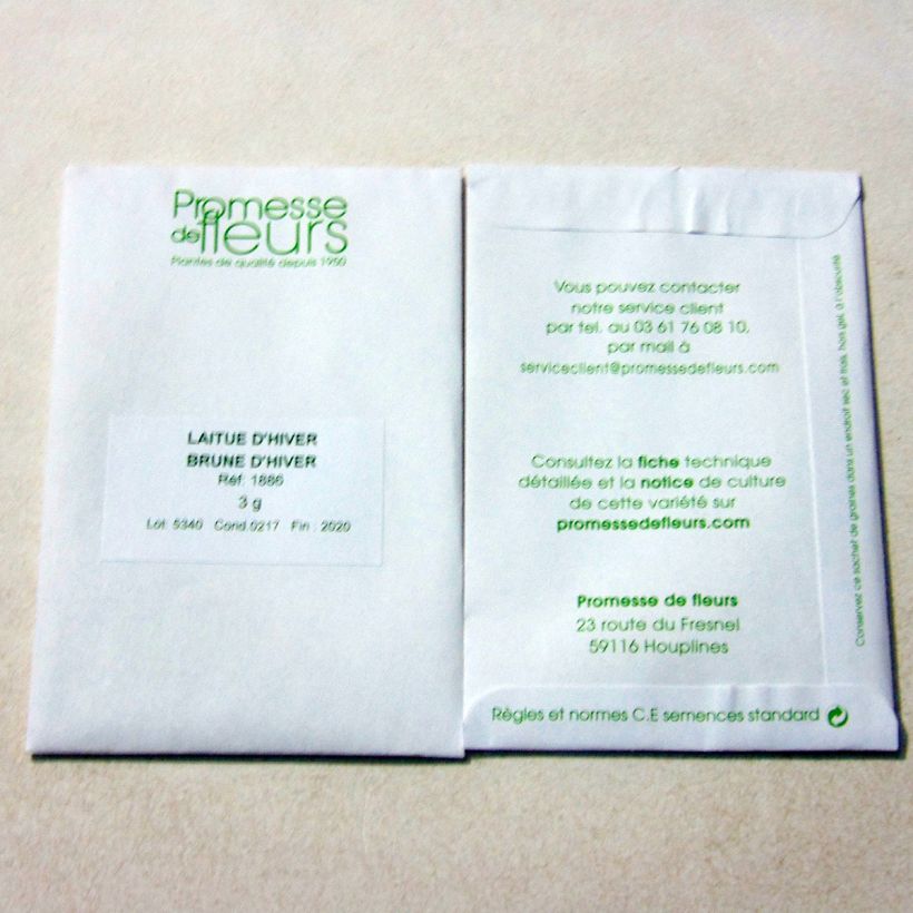 Example of Winterkopfsalat Brune d'Hiver (Brauner Winter) die Tüte mit 2500 Samen ungefähr (3g) as you get