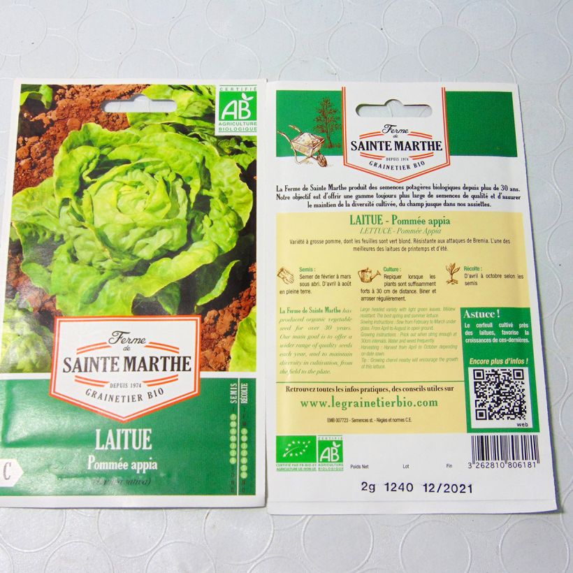 Example of Kopfsalat Appia Bio - Ferme de Sainte Marthe die Tüte mit 500 Samen ungefähr (2g) as you get