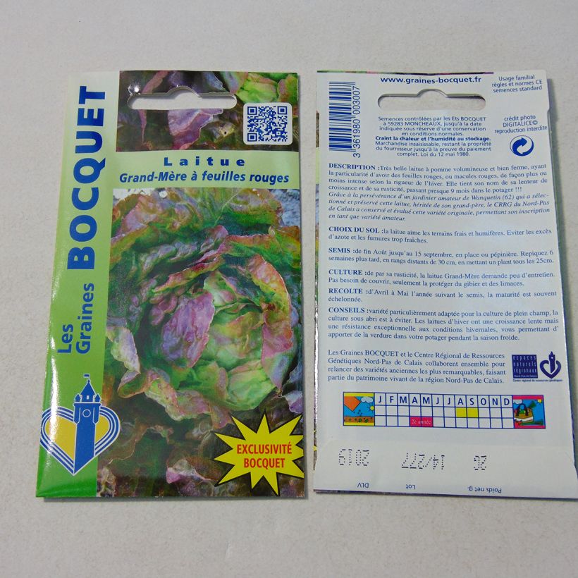 Example of Kopfsalat Grand-mère à feuilles rouge die Tüte mit 1600 Samen ungefähr (2g) as you get