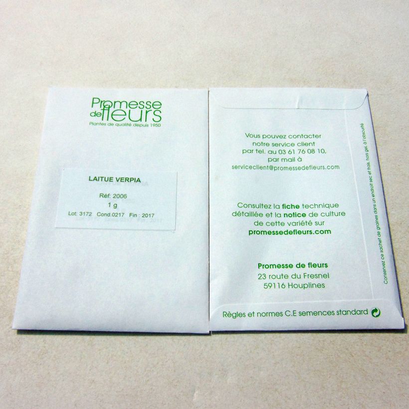 Example of Kopfsalat Verpia die Tüte mit 800 Samen ungefähr (1g) as you get