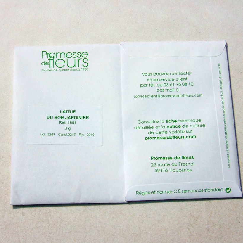 Example of Kopfsalat du Bon Jardinier die Tüte mit 2500 Samen ungefähr (3g) as you get