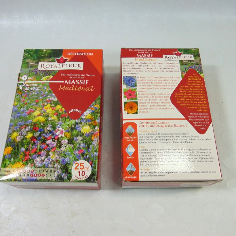 Beispiel eines Exemplars von Mischung für mittelalterliches Beet - Box für 25 m2 die Tüte mit Samen von 40 Gramm wie geliefert