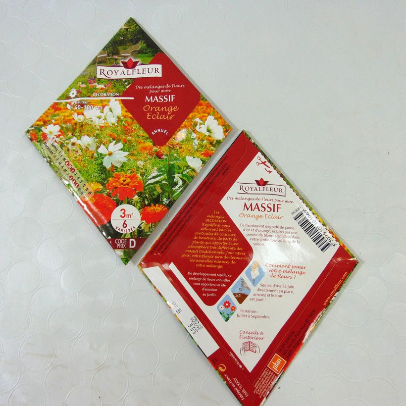 Beispiel eines Exemplars von Orange Leuchtmischung - Beutel für 3,50 m2 die Tüte mit Samen von 3.5 Gramm wie geliefert