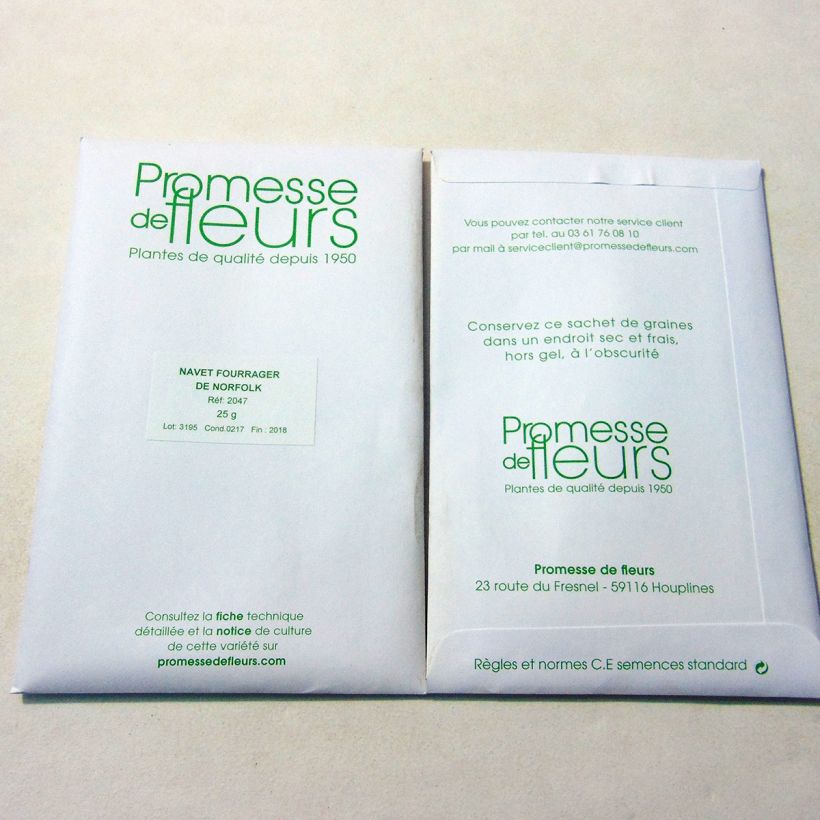 Beispiel eines Exemplars von Rübe Fourrager de Norfolk Collet Rouge die Tüte mit 10000 Samen ungefähr (25g) wie geliefert