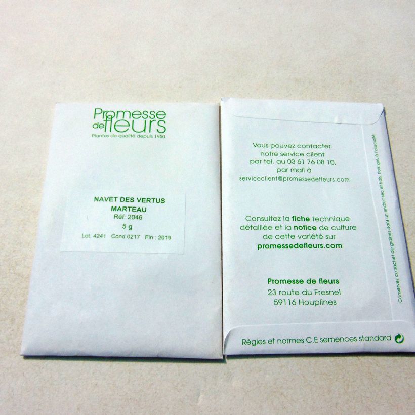 Example of Rübe des Vertus Marteau die Tüte mit 2000 Samen ungefähr (5g) as you get