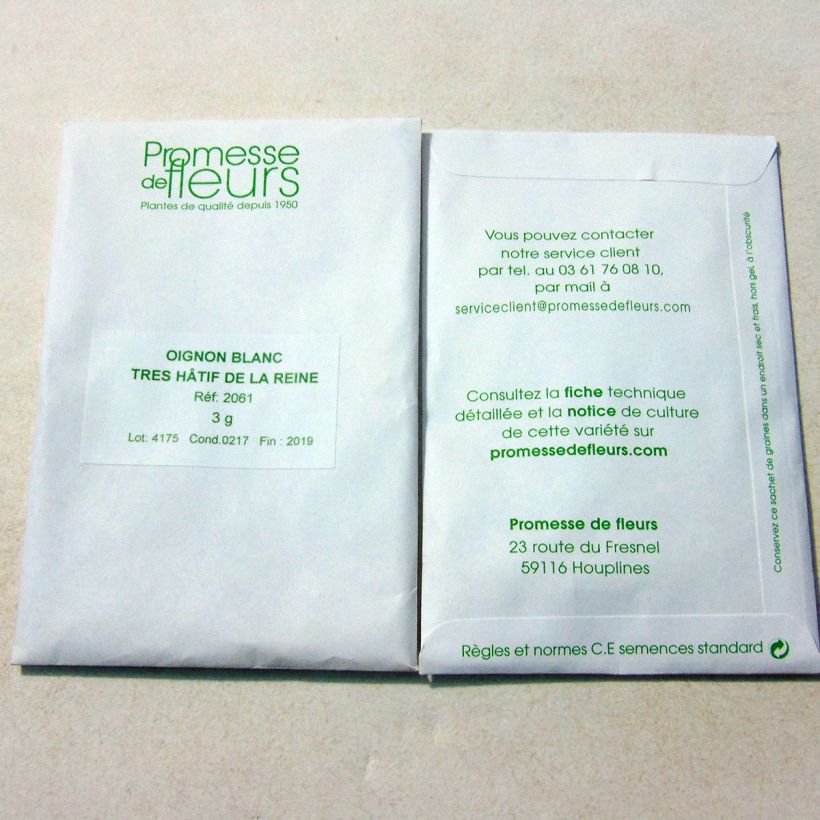 Beispiel eines Exemplars von Zwiebeln Reine die Tüte mit 600 Samen ungefähr (3g) wie geliefert