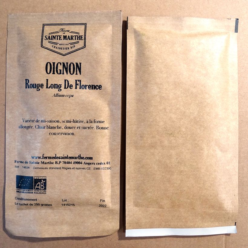 Example of Steckzwiebel Rouge long de Florence Bio - Ferme de Ste Marthe die Tüte mit 250 Samen ungefähr as you get