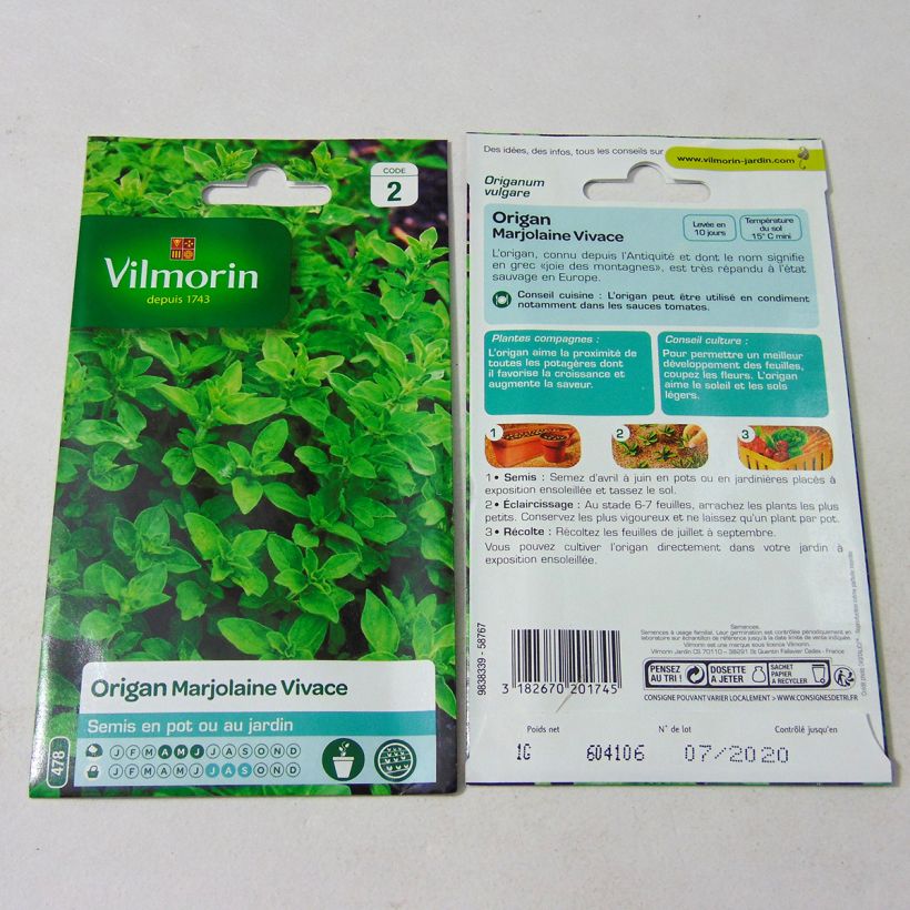 Example of Gewöhnlicher Dost - Vilmorin - Origanum vulgare die Tüte mit 12000 Samen ungefähr (1g) as you get