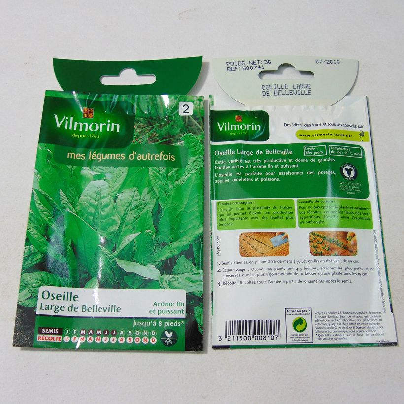 Example of Ampfer Large de Belleville - Vilmorin - Rumex acetosa die Tüte mit 3000 Samen ungefähr (3g) as you get