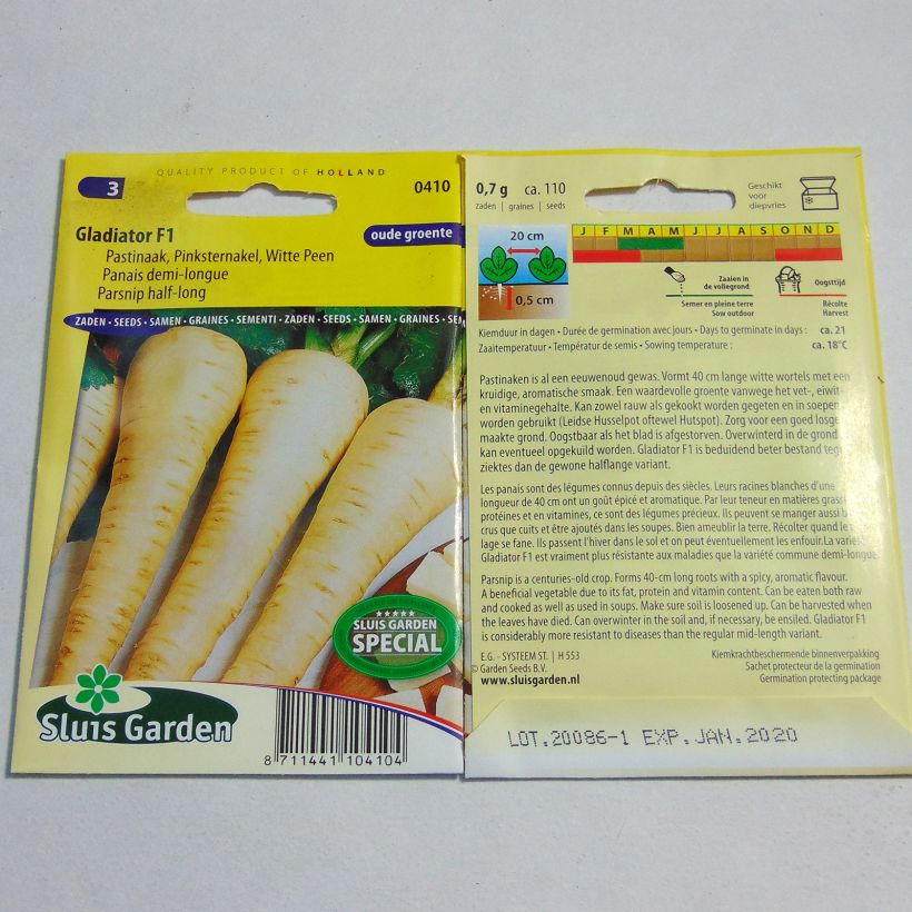 Example of Pastinak 1/2 Long Gladiator F1 die Tüte mit 110 Samen ungefähr as you get