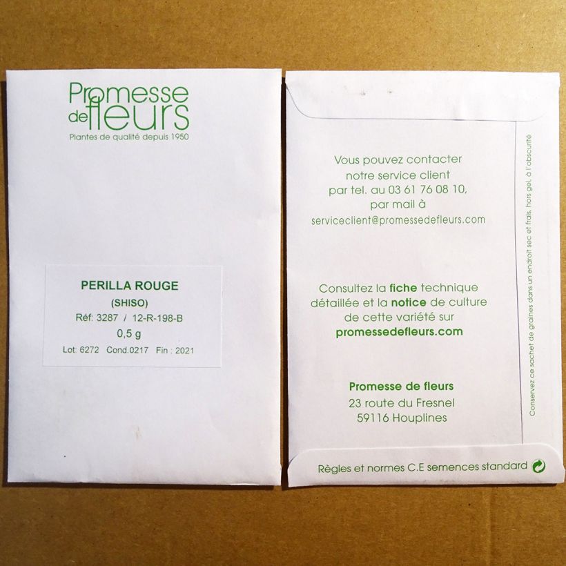 Beispiel eines Exemplars von Schwarznessel Rouge die Tüte mit 350 Samen ungefähr (0,5g) wie geliefert