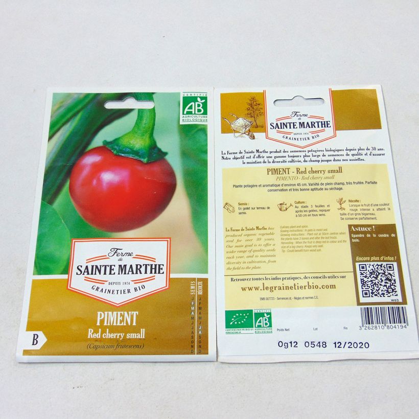 Example of Chili Red Cherry Small Bio - Ferme de Sainte Marthe die Tüte mit 20 Samen ungefähr as you get