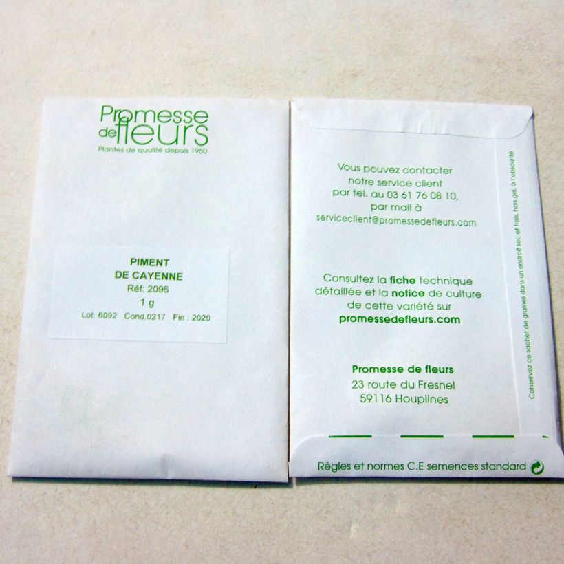 Example of Chili Cayenne die Tüte mit 110 Samen ungefähr (1g) as you get