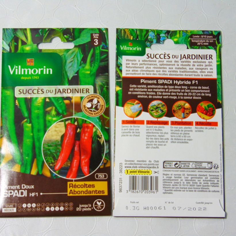 Example of Paprika Spadi F1 - Vilmorin die Tüte mit 36 Samen ungefähr (0.3g) as you get