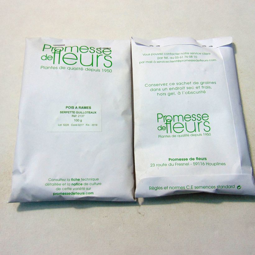 Example of Riesige Erbse Serpette Guilloteaux die Tüte mit 250-350 Samen ungefähr (100g) as you get