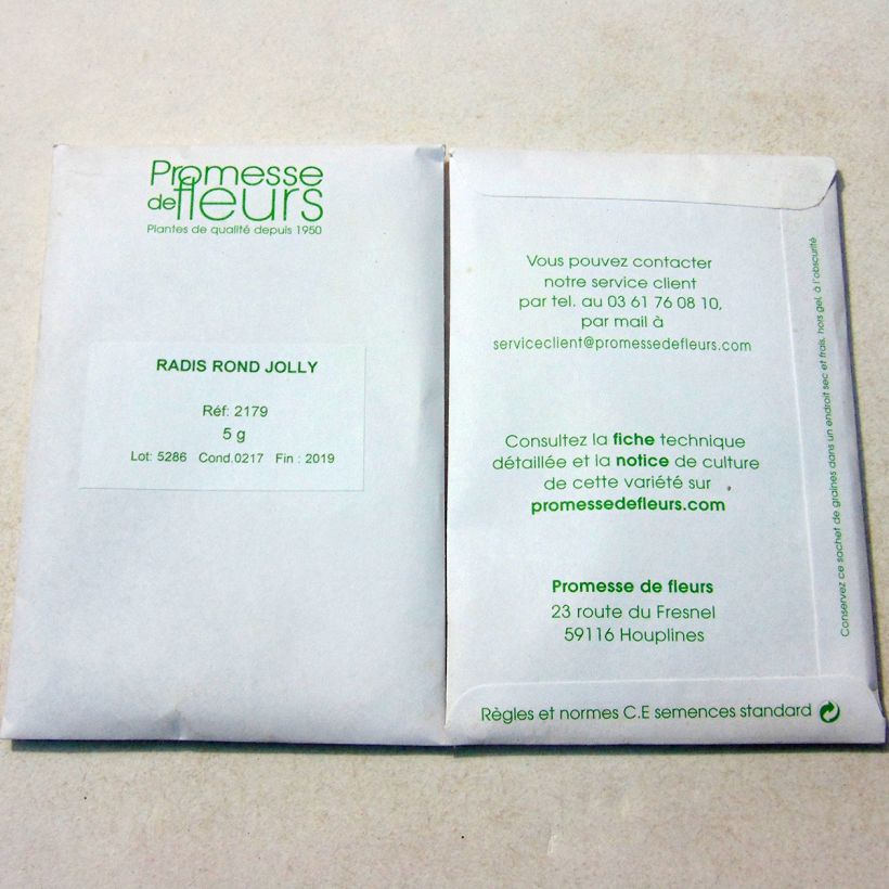 Beispiel eines Exemplars von Rettich Rond Jolly die Tüte mit 500 Samen ungefähr (5g) wie geliefert