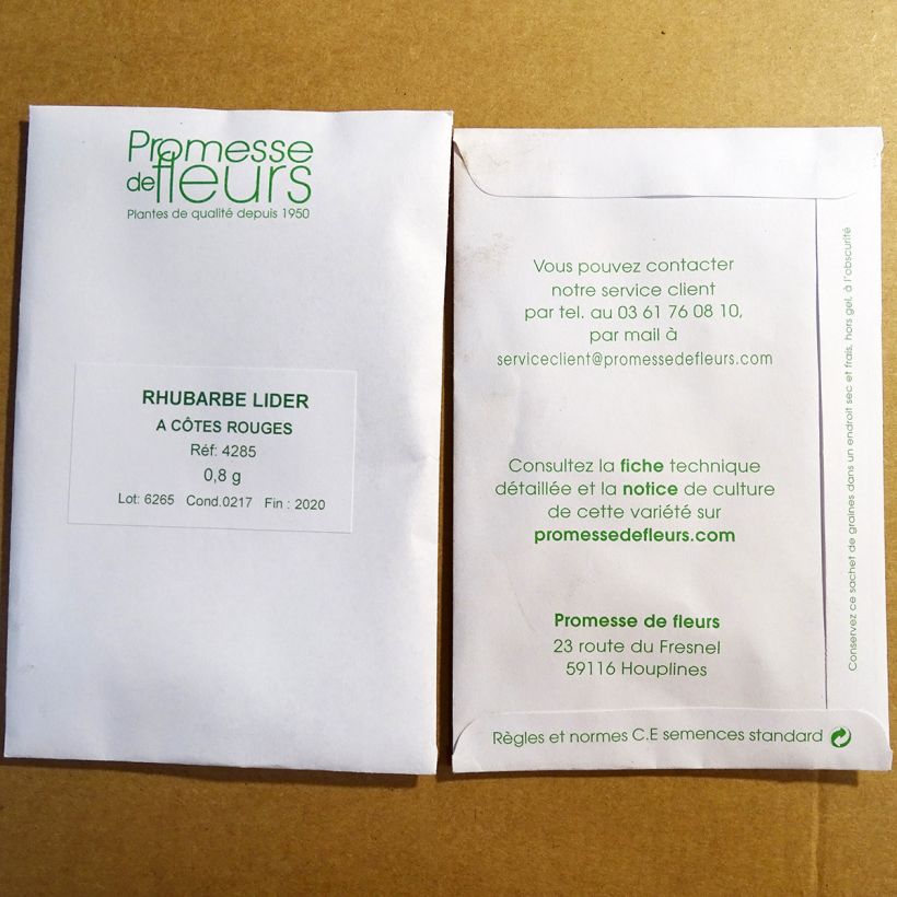 Beispiel eines Exemplars von Rhapontik-Rhabarber Lider die Tüte mit 40-50 Samen ungefähr (0,8g) wie geliefert