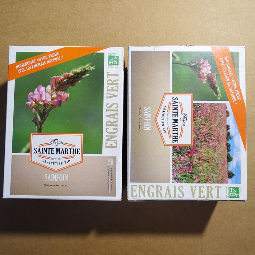 Beispiel eines Exemplars von Futter-Esparette Bio - Onobrychis viciifolia die Tüte mit Samen von 200 Gramm wie geliefert