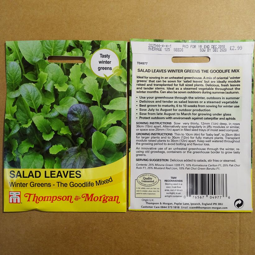 Example of Mesclun The Good Life Mix die Tüte mit 150 Samen ungefähr as you get