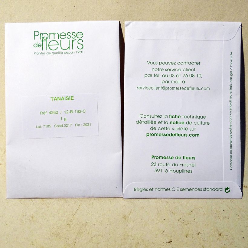 Beispiel eines Exemplars von Rainfarn - Tanacetum vulgare die Tüte mit 7000 Samen ungefähr (1g) wie geliefert