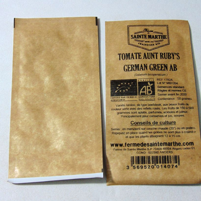 Example of Tomate Aunt Ruby´s German Green Bio die Tüte mit 50 Samen ungefähr as you get