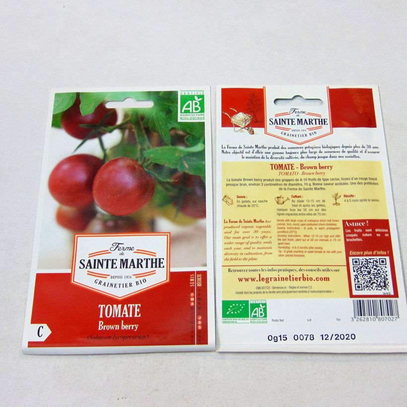 Beispiel eines Exemplars von Tomate Brown Berry Bio die Tüte mit 50 Samen ungefähr wie geliefert