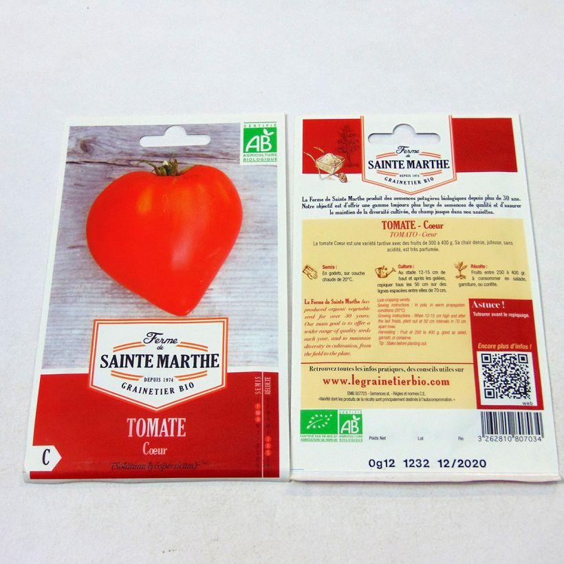Example of Fleischtomate Coeur Bio die Tüte mit 30 Samen ungefähr as you get